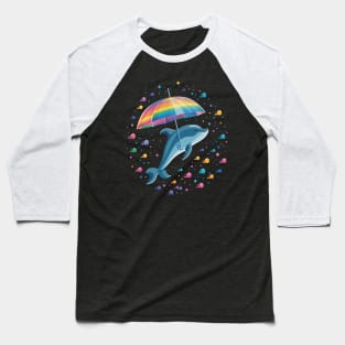 Porpoise Rainy Day With Umbrella Baseball T-Shirt